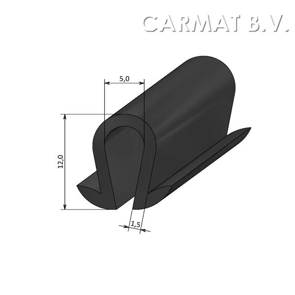 U-profiel rond 5/8/12 afname per/100M