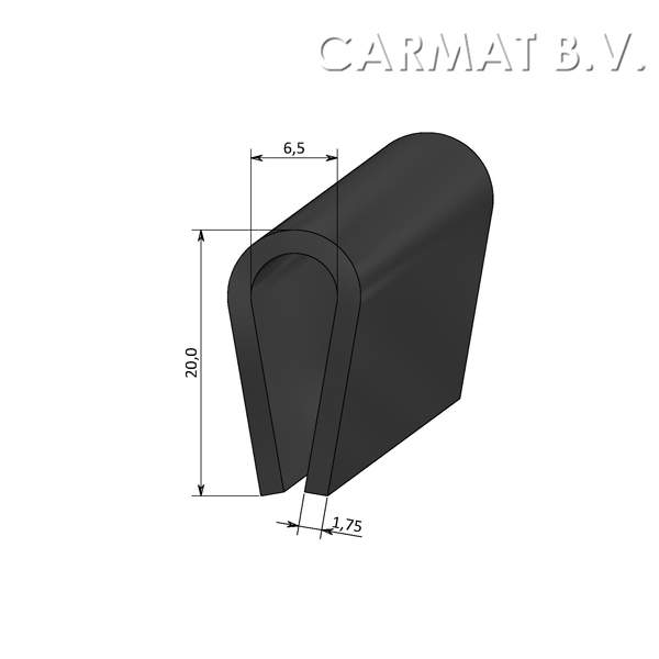 U-profiel rond 6,5/10/20 (=4000020) op bestelling per/100 m