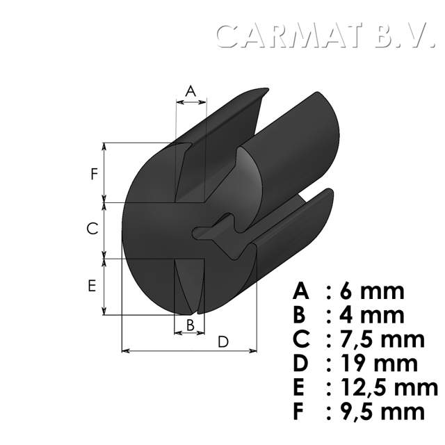 Peesrubberprofiel 7profiles 6/4 afname per/15M