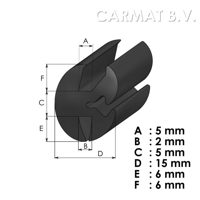 Peesrubberprofiel 7profiles 5/2 afname per/50M