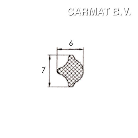Pees 7profiles EPDM zwart afname per/2x50M (=4040001)