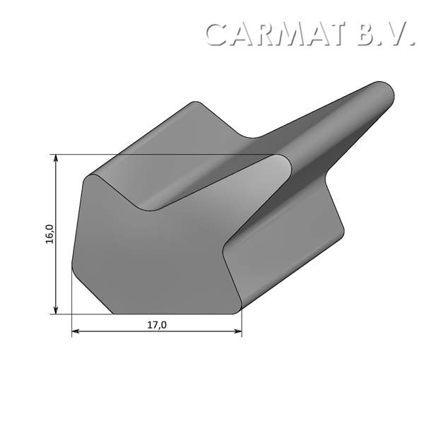 Sponsrubberprofiel op bestelling per 25 m