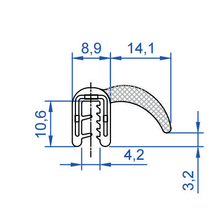 KLEMPROFIEL 2-3 MM FLAP ZIJ op bestel.per/50M (alt4610092)