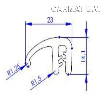 Klemprofiel siliconen 4610046 flap zij bestelling per/250M
