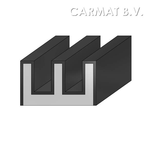 7profiles rubber raamloop 5MM dubbel 22X13 afname per/20M