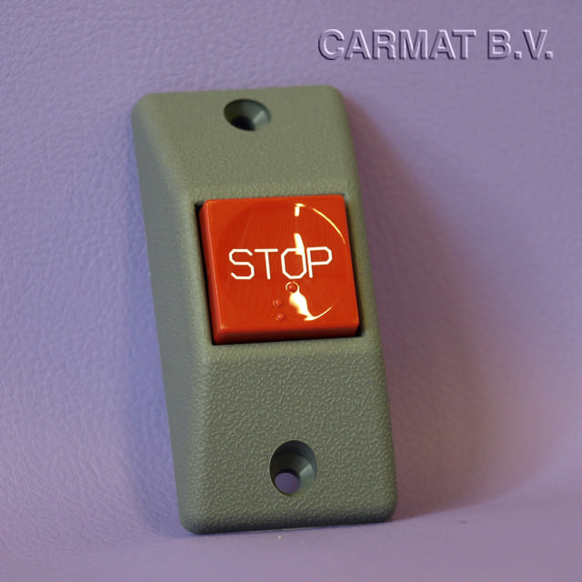 Stopknop wand grijs verh. knop rood stop wit br. per 10