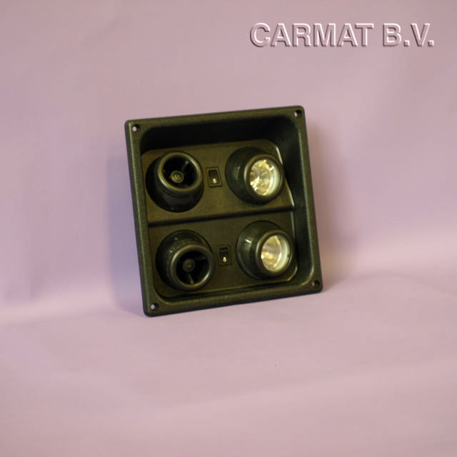 Ventilatie dubbel rooster met licht zwart rechts